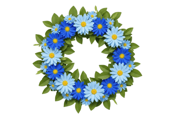 Download Blue and White Daisies with Green Leaves - White daisies Collection