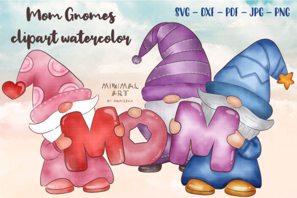 Download Gnomes Mom Watercolor Clipart - Mom watercolor clipart Collection