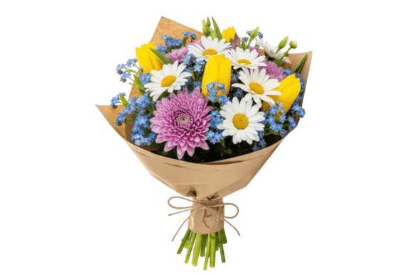 Download Bouquet of White Daisies, Yellow Tulips, - White daisies Collection