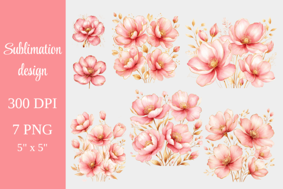 Download Blush Pink Floral Sublimation PNG Bundle - Premium Resources