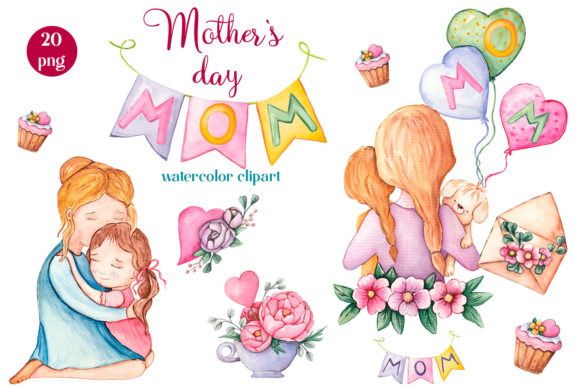 Download Mom Watercolor Clipart, Mother's Day - Mom watercolor clipart Collection