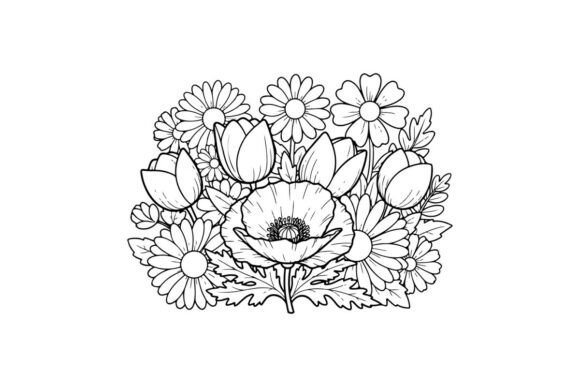 Download White Daisies and Poppy Flowers Bouquet - Premium Bundle