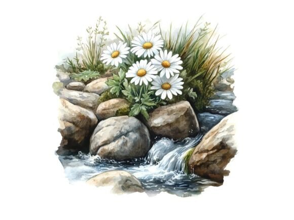 Download 10 White Daisies River Floral Clipart - White daisies Collection
