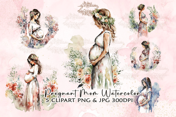 Download Pregnant Mom Watercolor Clipart - Mom watercolor clipart Collection