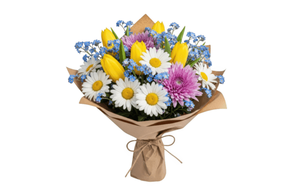 Download Bouquet of Yellow Tulips White Daisies - White daisies Collection