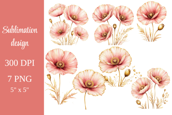Download Pink Poppy Floral Sublimation Bundle - Premium Resources