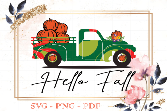 Download Hello Fall Flower Truck SVG - Premium Bundle